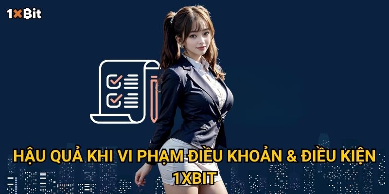 Hậu quả khi vi phạm điều khoản & điều kiện 1xbit